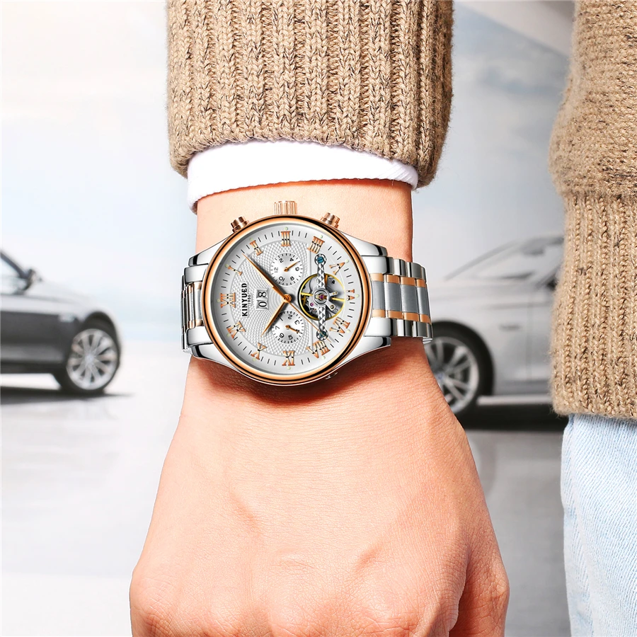 KINYUED Skeleton Automatic Watch Men Waterproof Tourbillon Mechanical Watches Mens Watches Top Brand Luxury relogio masculino
KINYUED Skeleton Automatic Watch Men Waterproof Tourbillon Mechanical Watches Mens Watches Top Brand Luxury relogio masculino