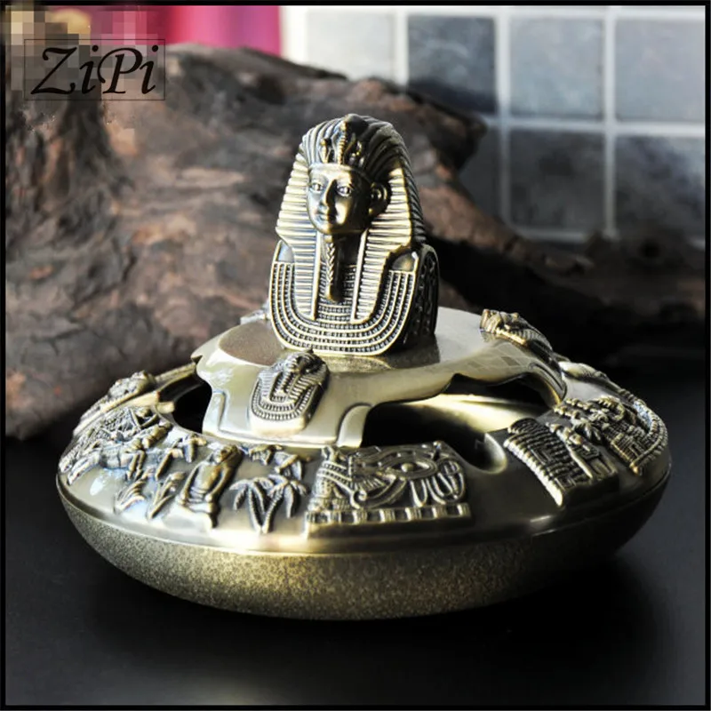Ancient Egyptian Pharaoh-style retro with cover large personality fashion home creative metal process ashtray Decoration
Ancient Egyptian Pharaoh-style retro with cover large personality fashion home creative metal process ashtray Decoration