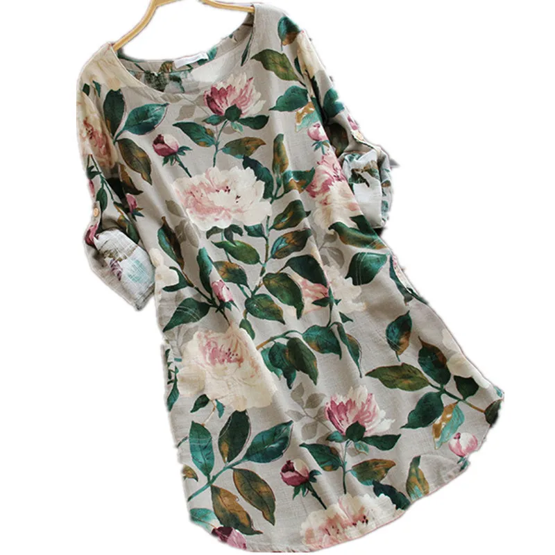 Summer Flower Print Kaftan Womens Tops Bloues O -Neck Cotton Long Sleeve Shirt Casual Vintage Female Plus Size Shirt Tops
Summer Flower Print Kaftan Womens Tops Bloues O -Neck Cotton Long Sleeve Shirt Casual Vintage Female Plus Size Shirt Tops