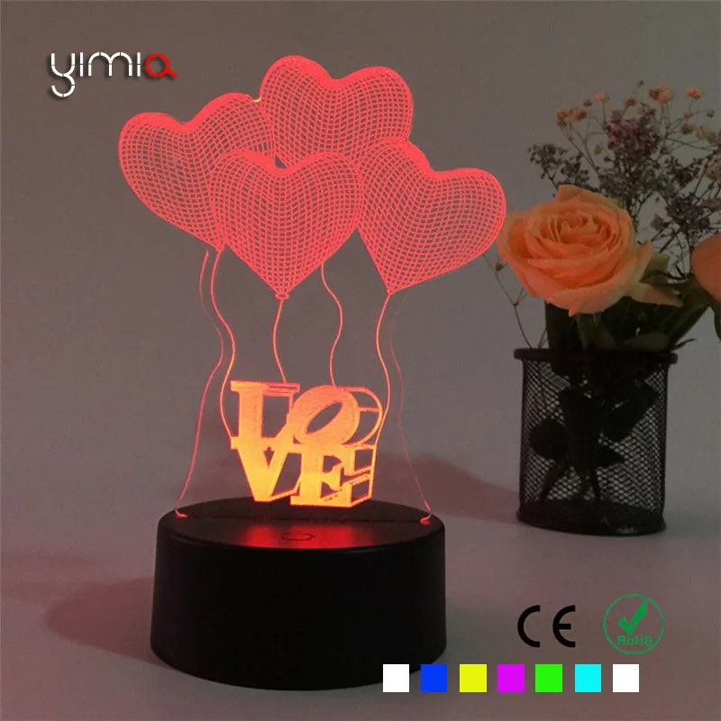 YIMIA Changeable Love Heart Balloons LED Night Light USB Charge 3D Lamp With Touch Key Romantic Atmosphere Bedroom Nightlight
YIMIA Changeable Love Heart Balloons LED Night Light USB Charge 3D Lamp With Touch Key Romantic Atmosphere Bedroom Nightlight