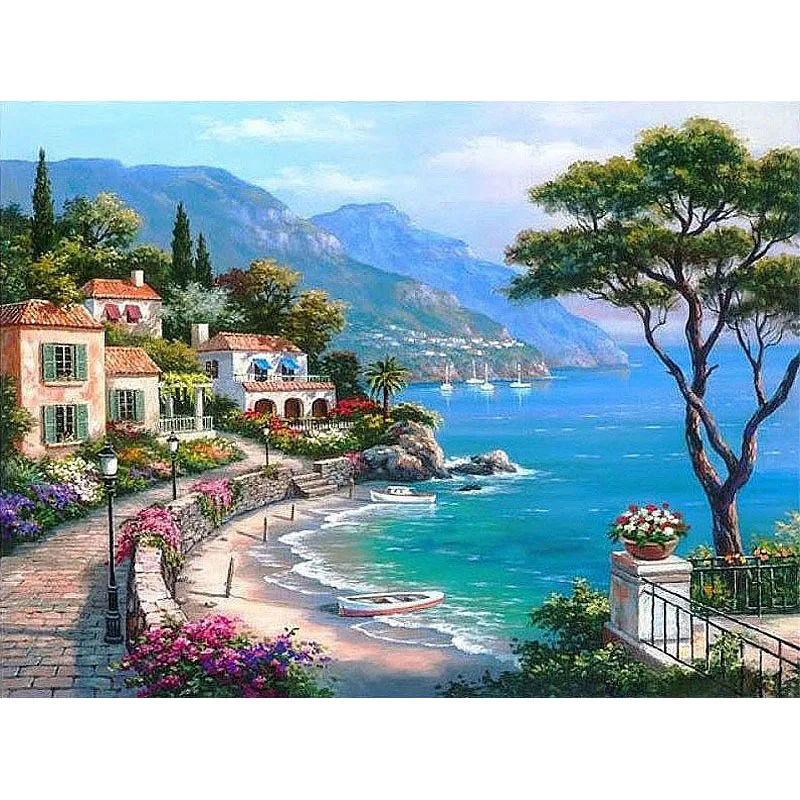Painting By Number DIY Mediterranean Landscape Picture Drawing Room Decoration Living Room Unique Gifts Decor Art 40x50cm
Painting By Number DIY Mediterranean Landscape Picture Drawing Room Decoration Living Room Unique Gifts Decor Art 40x50cm