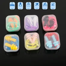 6-Pairs/Pack Color Anti-noise Soft Silicone Earplugs With Rope Case For Sleeping Work Noise Insulation Kids/Adult Ear Protector