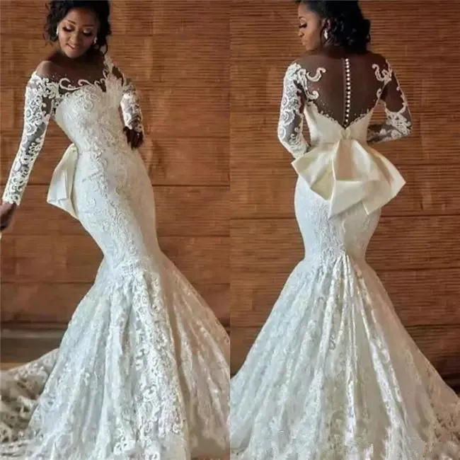 Long Sleeves Mermaid wedding Dresses Appliqued Lace Boho Bridal Wedding Gown Sofuge Vestido De Noiva Dubai Arabic Suknia Slubna
Long Sleeves Mermaid wedding Dresses Appliqued Lace Boho Bridal Wedding Gown Sofuge Vestido De Noiva Dubai Arabic Suknia Slubna
