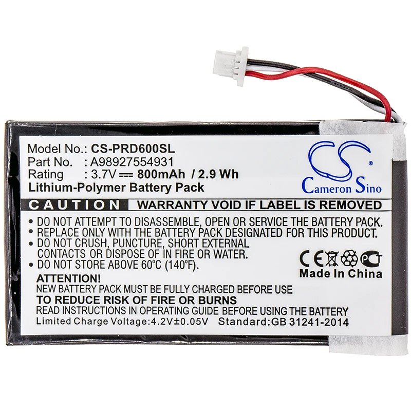Cameron Sino 800 мАч аккумулятор для Sony PRS-600, PRS-600/RC,PRS-600/BC (P/N A98927554931) Новый
Cameron Sino 800 мАч аккумулятор для Sony PRS-600, PRS-600/RC,PRS-600/BC (P/N A98927554931) Новый