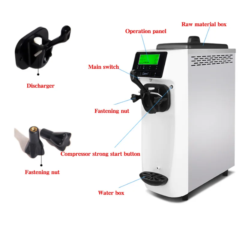 Commercial desktop soft ice cream machine small stainless steel ice cream machine soft ice cream maker 12-16L/h 220V 1PC
Commercial desktop soft ice cream machine small stainless steel ice cream machine soft ice cream maker 12-16L/h 220V 1PC