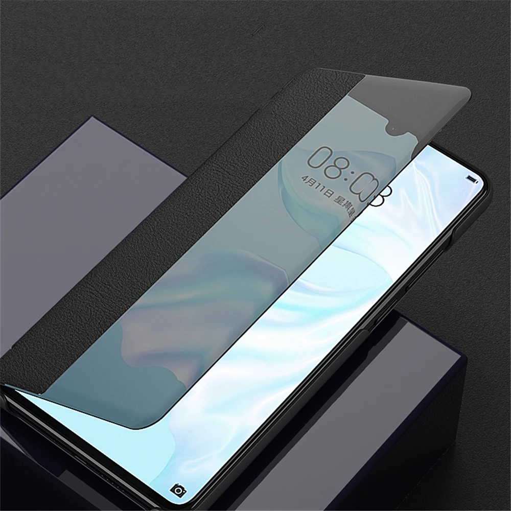 Clear View Smart Mirror Phone Case for Huawei P30 P20 P10 Pro Mate 20 10 9 Lite Honor 8X PU Leather Flip Folio Cases Full Cover |