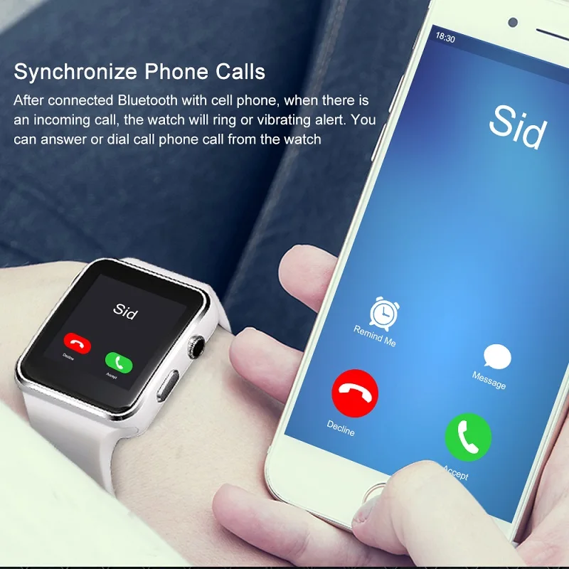 Bluetooth Smart часы X6 спортивный Шагомер Смарт-часы с камерой Поддержка sim-карты WhatsApp