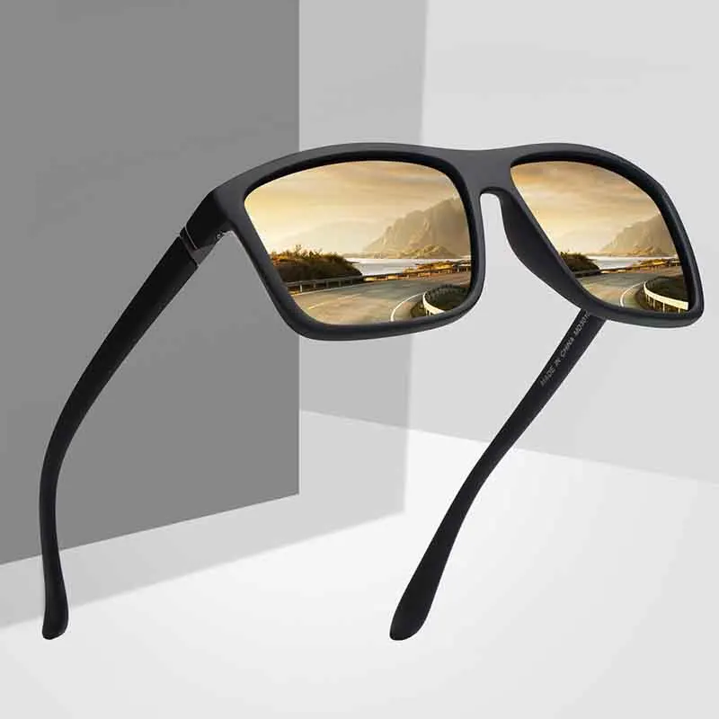 Новые квадратные поляризованные лёгкие солнечные очки классические мужские и