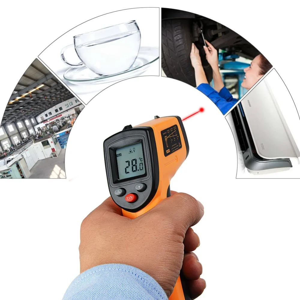 Laser LCD Digital IR Infrared Thermometer Temperature Meter Gun Point -50~380 Degree Non-Contact Thermometer GM320
Laser LCD Digital IR Infrared Thermometer Temperature Meter Gun Point -50~380 Degree Non-Contact Thermometer GM320