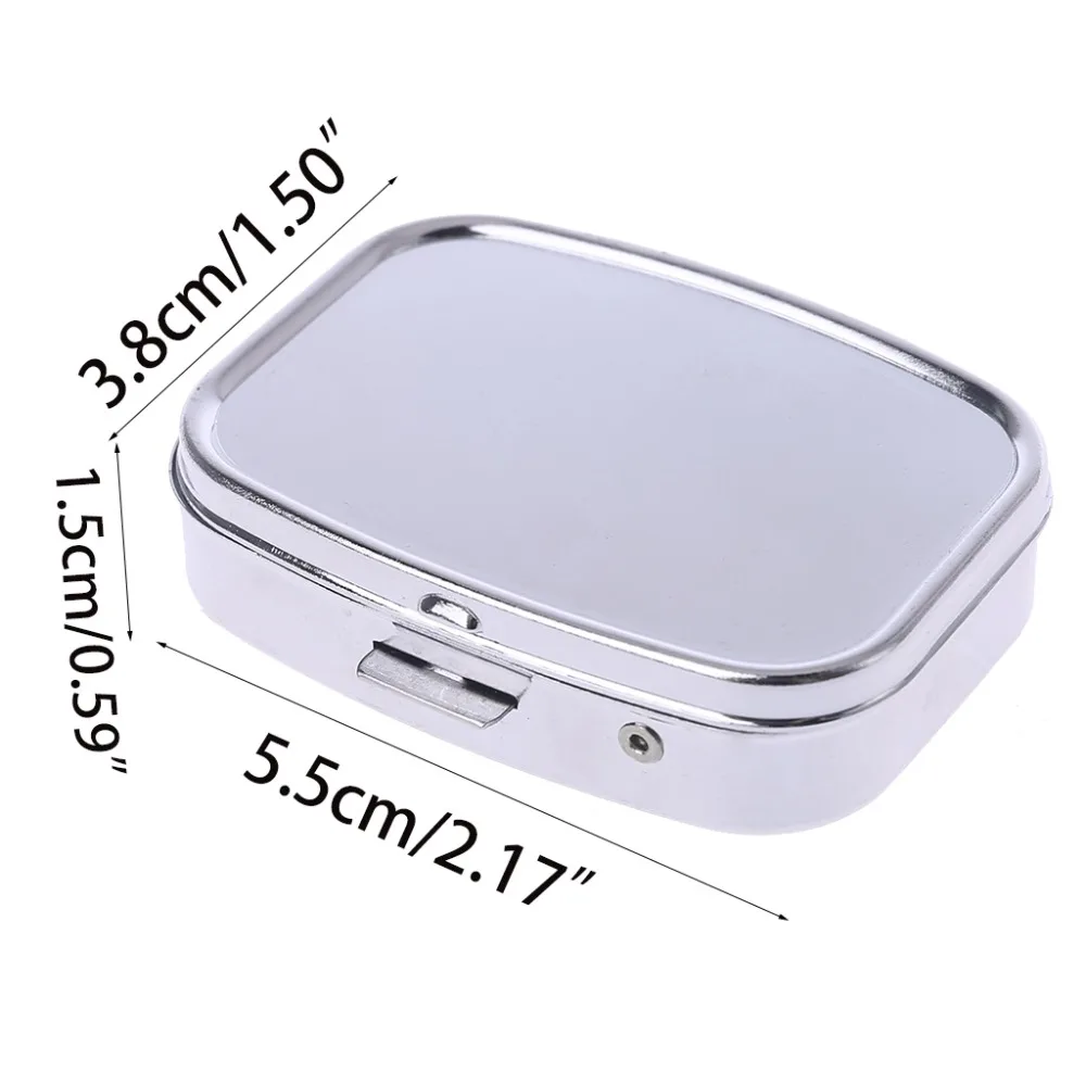 Rectangle Shape Stainless Steel Mini Pill Case Solid Color Silver Medicine Organizer Holder Tablet Capsule Box Splitters
Rectangle Shape Stainless Steel Mini Pill Case Solid Color Silver Medicine Organizer Holder Tablet Capsule Box Splitters