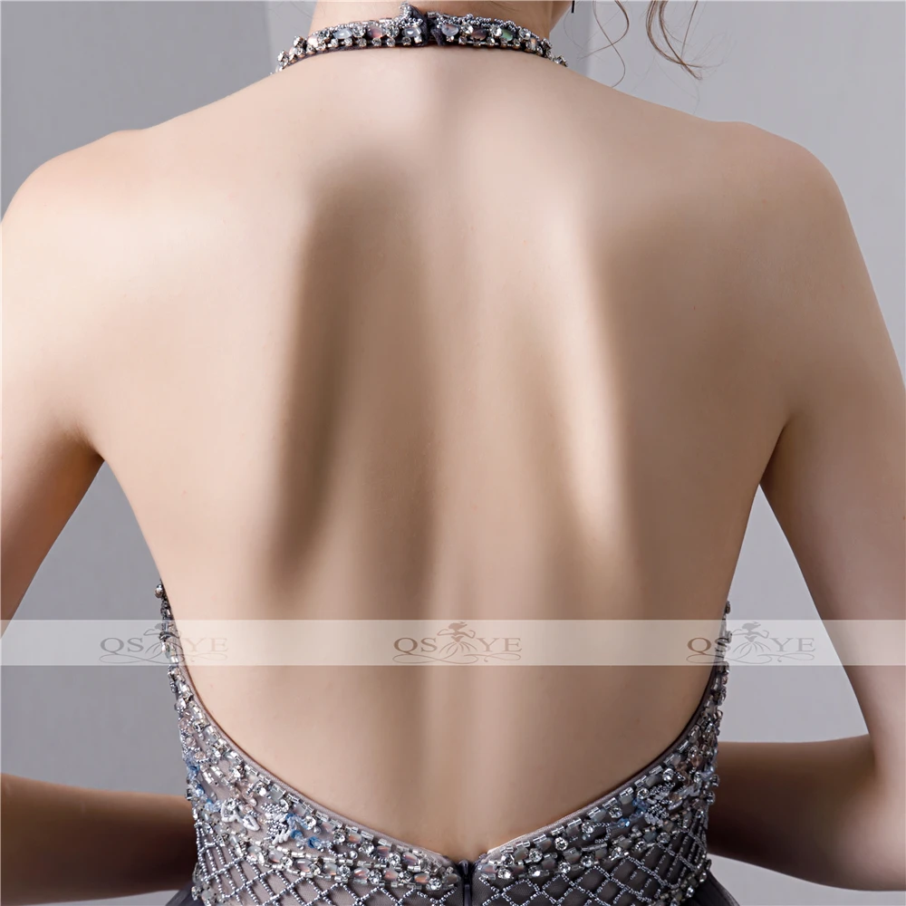 QSYYE Broken Size Grey Long Prom Dress Robe de Soiree Halter O neck Beading Flower Tulle Sexy Open Back Evening Dress Party Gown
QSYYE Broken Size Grey Long Prom Dress Robe de Soiree Halter O neck Beading Flower Tulle Sexy Open Back Evening Dress Party Gown