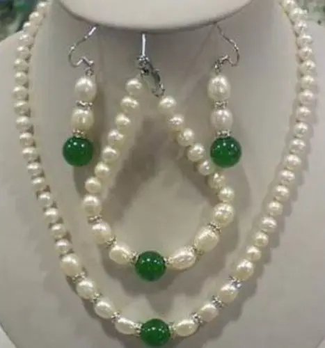 Women Gift word Love FINE FASHION GREEN gems stone WHITE PEARL NECKLACE 7-8mm 18" 7.5" set women wedding Noble style
Women Gift word Love FINE FASHION GREEN gems stone WHITE PEARL NECKLACE 7-8mm 18" 7.5" set women wedding Noble style