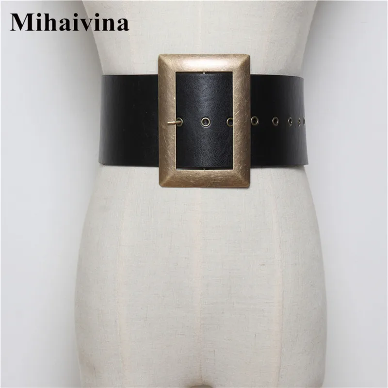 Mihaivina Vintage Metal Big Buckle PU Leather Exceed Wide Belt Women Retro All-Match Black Belts Women Fashion Waist Decoration
Mihaivina Vintage Metal Big Buckle PU Leather Exceed Wide Belt Women Retro All-Match Black Belts Women Fashion Waist Decoration
