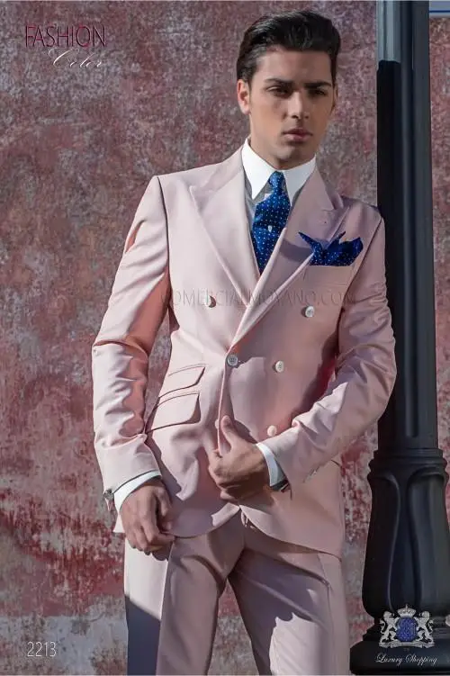High Quality Double Breasted Pink Groom Tuxedos Peak Lapel Groomsmen Mens Suits Blazers (Jacket+Pants+Tie) W:752
High Quality Double Breasted Pink Groom Tuxedos Peak Lapel Groomsmen Mens Suits Blazers (Jacket+Pants+Tie) W:752