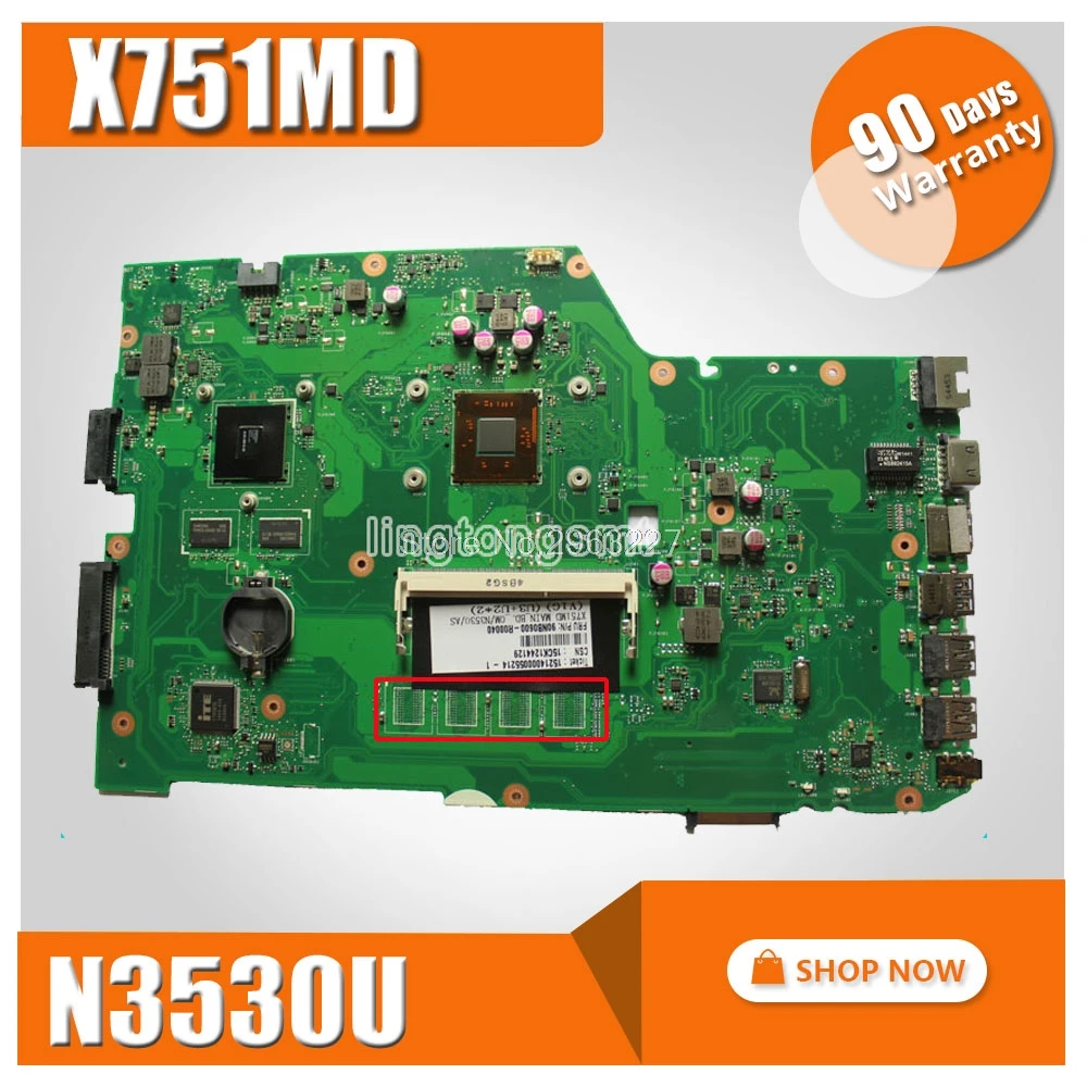 X751MD Motherboard REV2.0 GT 820M N3530 For Asus X751MD Laptop motherboard X751MD Mainboard X751MD Motherboard test 100% OK
X751MD Motherboard REV2.0 GT 820M N3530 For Asus X751MD Laptop motherboard X751MD Mainboard X751MD Motherboard test 100% OK