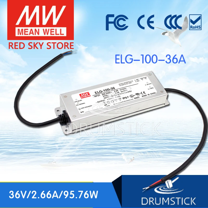 Steady MEAN WELL ELG-100-36A-3Y 36V 2.66A meanwell ELG-100 36V 95.76W Single Output LED Driver Power Supply A type
Steady MEAN WELL ELG-100-36A-3Y 36V 2.66A meanwell ELG-100 36V 95.76W Single Output LED Driver Power Supply A type