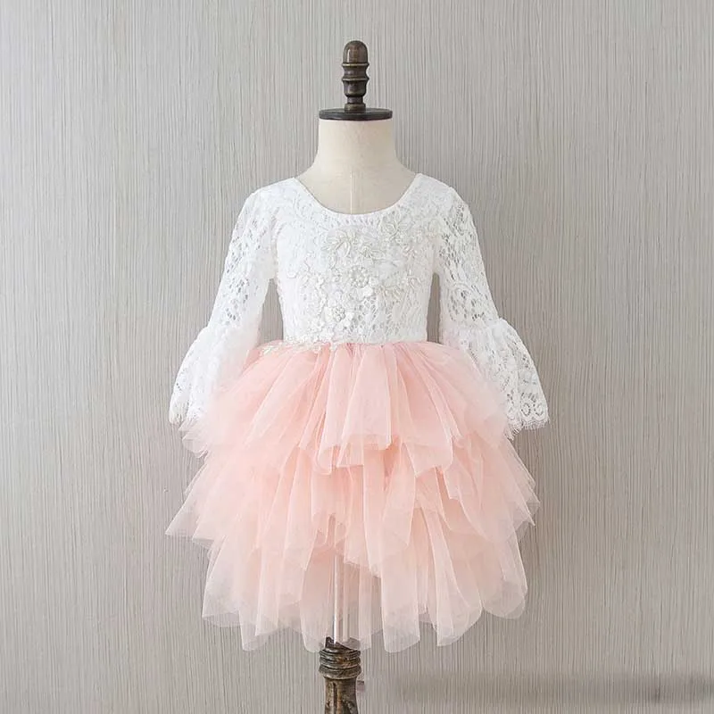 Princess Girls Tutu Tulle Flower Lace Cake Birthday Wedding Party Dress Bell Sleeve Candy Pink Beige Color Holiday Dress
Princess Girls Tutu Tulle Flower Lace Cake Birthday Wedding Party Dress Bell Sleeve Candy Pink Beige Color Holiday Dress