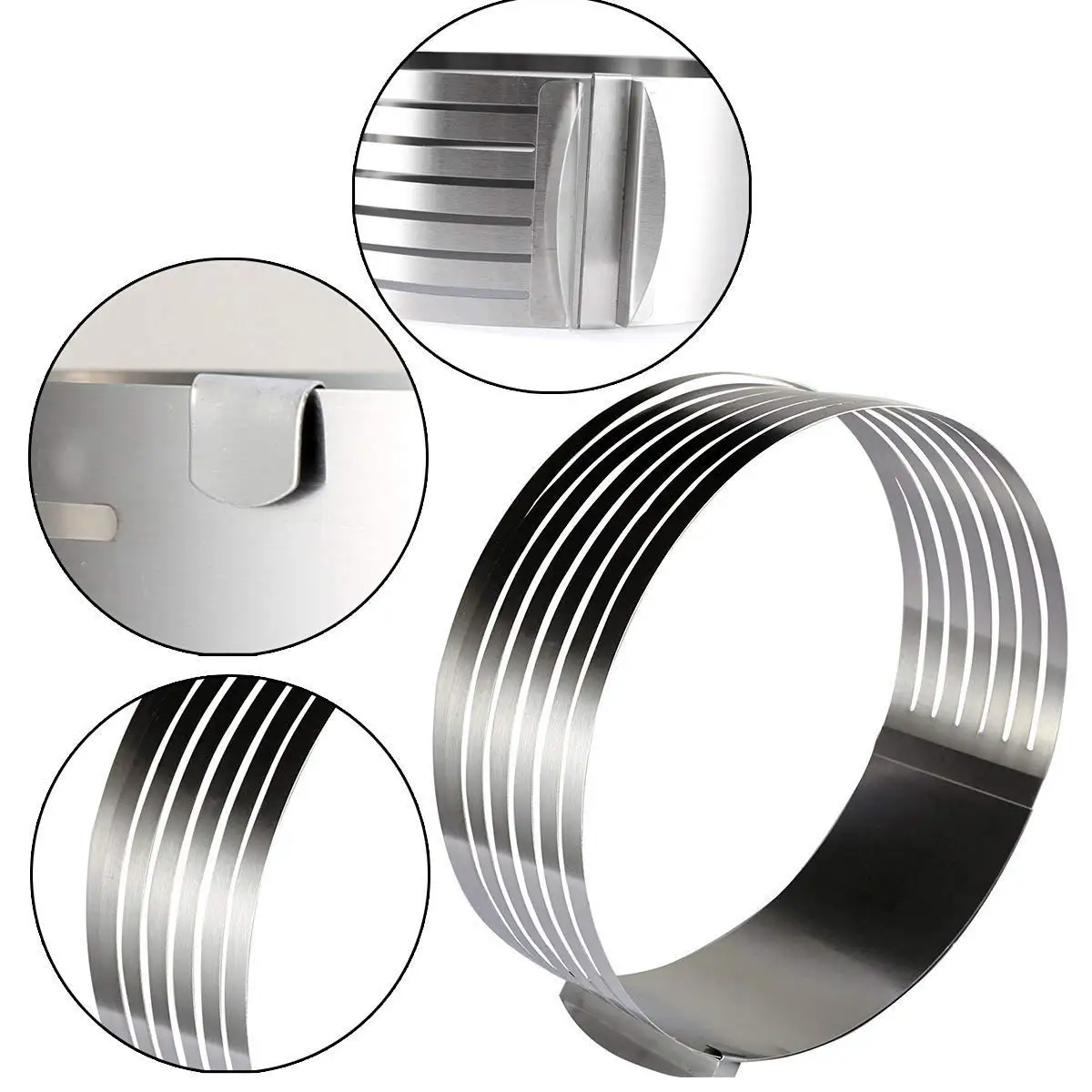 Stainless Steel Adjustable Layer Cake Slicer Kit Mousse Mould Slicing Cake Setting Ring DIY Bakeware Tools cake tools
Stainless Steel Adjustable Layer Cake Slicer Kit Mousse Mould Slicing Cake Setting Ring DIY Bakeware Tools cake tools