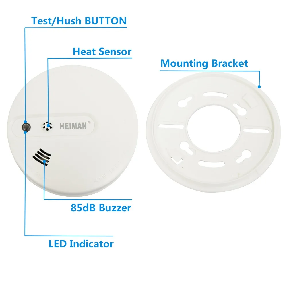 HEIMAN тепла Сенсор Дымовая пожарная сигнализация детектор независимый