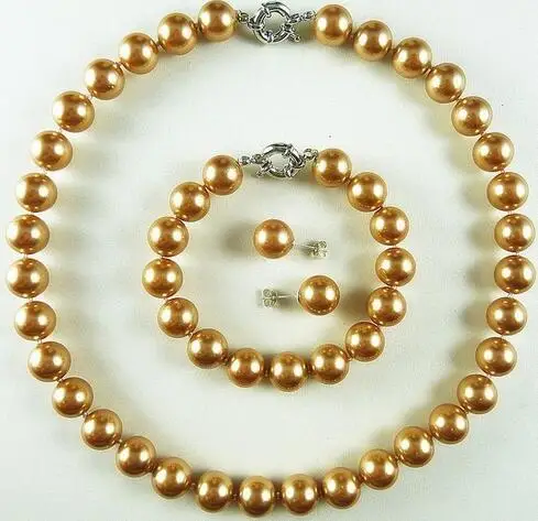 12mm champagne gold shell luxury imitation pearl bangle earring necklace set>>> Free shipping
12mm champagne gold shell luxury imitation pearl bangle earring necklace set>>> Free shipping