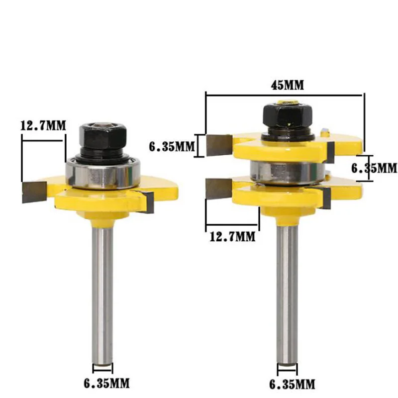 Prostormer хвостовиком соответствием языка & Groove маршрутизатор Bit Концевая 1/4 "1/4"