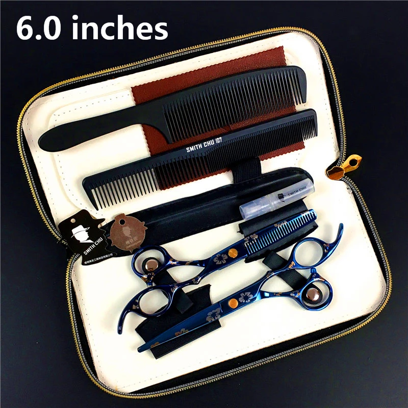 Smith chu 5.5/6.0 inch Professional Hairdressing Scissors set 62HRC Straight & Thinning cutting with comb, clothes ,oil , 1 set
Smith chu 5.5/6.0 inch Professional Hairdressing Scissors set 62HRC Straight & Thinning cutting with comb, clothes ,oil , 1 set
