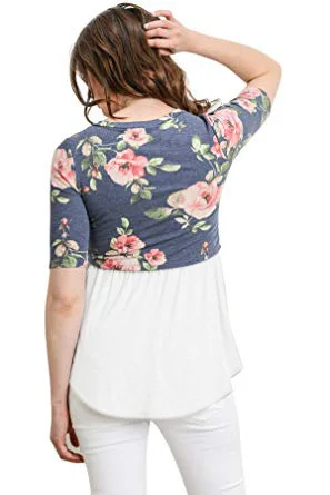 Maternity clothes pregnant breastfeeding nursing top O-neck Floral stitching style pregnancy t shirt breastfeeding clothes T0614
Maternity clothes pregnant breastfeeding nursing top O-neck Floral stitching style pregnancy t shirt breastfeeding clothes T0614