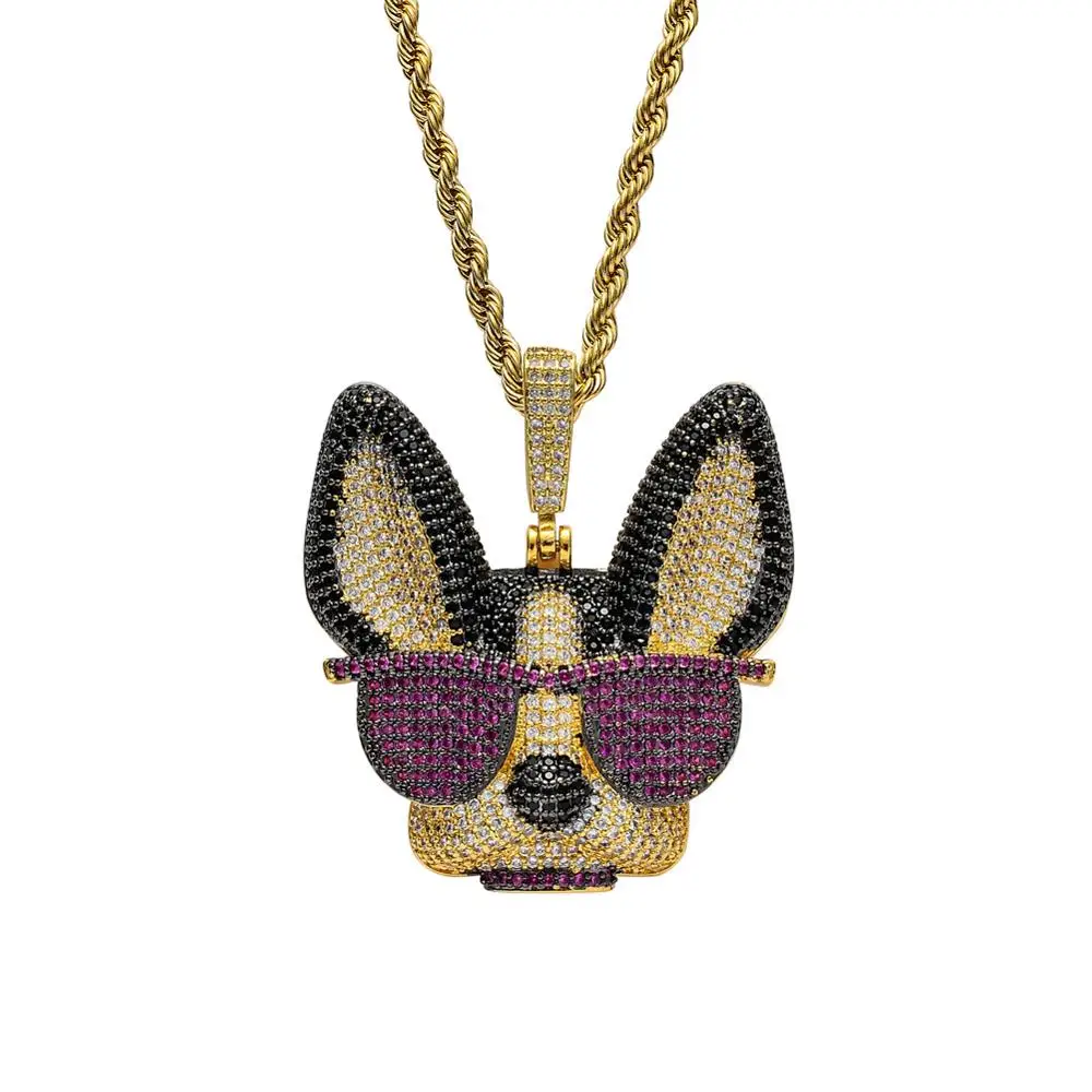 Micro Pave Multicolor AAA Cubic Zirconia Bling Iced Out Cool Glasses Pet Dog Pendants Necklace for Men Hip Hop Rapper Jewelry
Micro Pave Multicolor AAA Cubic Zirconia Bling Iced Out Cool Glasses Pet Dog Pendants Necklace for Men Hip Hop Rapper Jewelry
