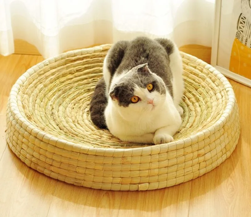Handmade Weaving Wear resistant pet bed Large Space Pet Cat Scratch Board Bowl Nest 3 Sizes Round Pet Lounger Cushion
Handmade Weaving Wear resistant pet bed Large Space Pet Cat Scratch Board Bowl Nest 3 Sizes Round Pet Lounger Cushion