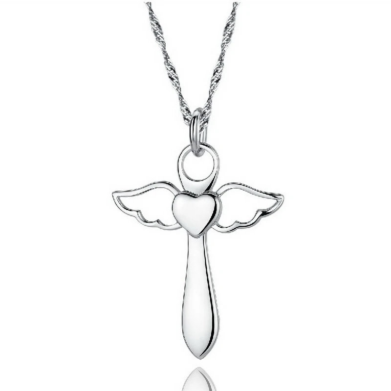 Real 925 Sterling SilverLovely & Elegant Angel Wings Cross Heart Necklaces & Pendants For Women Girls Fashion Jewelry Wholesale
Real 925 Sterling SilverLovely & Elegant Angel Wings Cross Heart Necklaces & Pendants For Women Girls Fashion Jewelry Wholesale