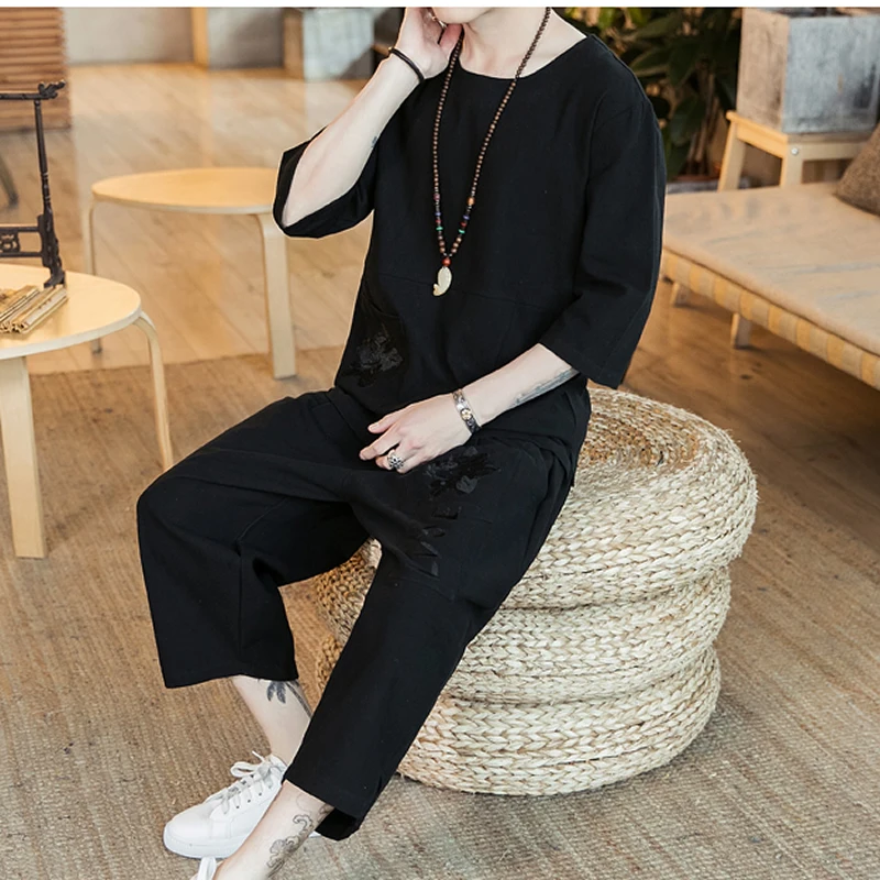 Tracksuit Men Streetwear 2020 Mens Summer Embroidery Cotton Linen 2 Piece Sets Male Chinese Vintage Joggers Suits
Tracksuit Men Streetwear 2020 Mens Summer Embroidery Cotton Linen 2 Piece Sets Male Chinese Vintage Joggers Suits