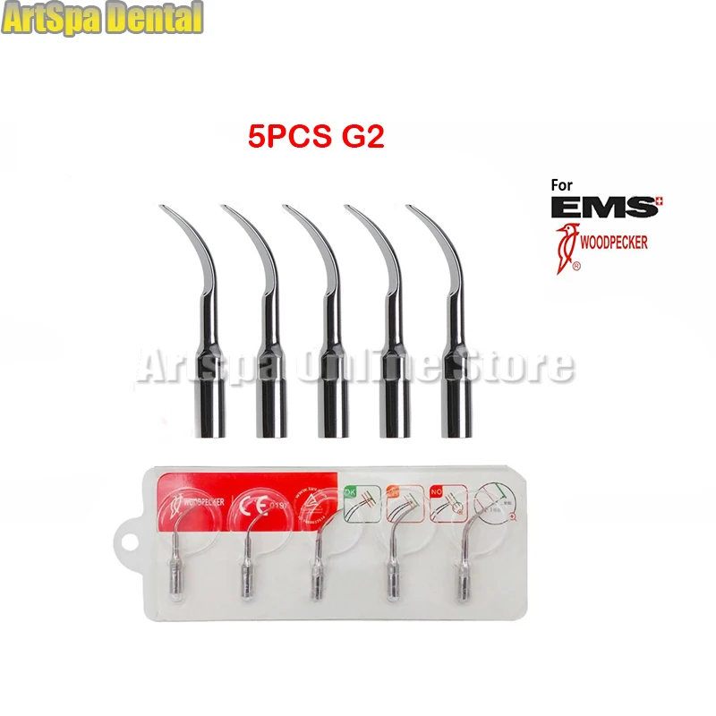 5 pcs G2 Dental Piezo Ultrasonic Scaler Tips compatible EMS Type scaling handpiece tip
5 pcs G2 Dental Piezo Ultrasonic Scaler Tips compatible EMS Type scaling handpiece tip