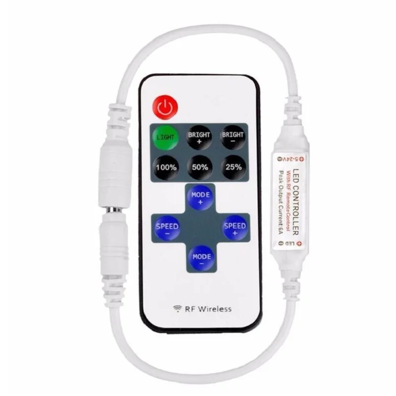 Mini RF Wireless Led Remote Controller Led Dimmer Controller For Single Color Light Strip SMD5050/3528/5730/5630/3014
Mini RF Wireless Led Remote Controller Led Dimmer Controller For Single Color Light Strip SMD5050/3528/5730/5630/3014