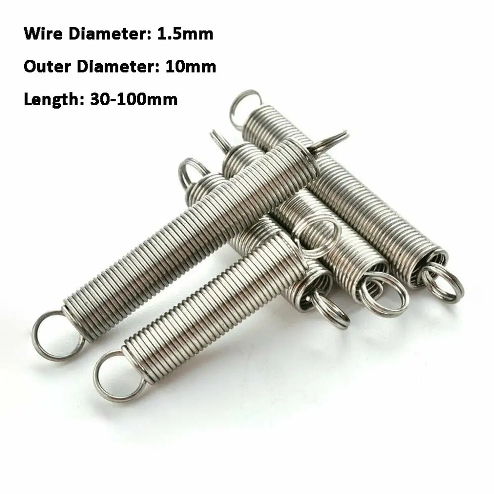 2Pcs Dual Hook Small Expansion Tension Spring Hardware Accessories 304 Stainless Steel Wire Diameter 1.5mm Outer Diameter 10mm
2Pcs Dual Hook Small Expansion Tension Spring Hardware Accessories 304 Stainless Steel Wire Diameter 1.5mm Outer Diameter 10mm