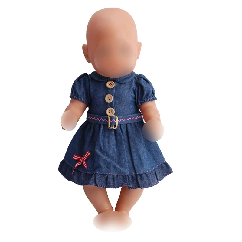 43 cm dolls Clothes Navy blue denim dress Baby toys fit American 18 inch Girls doll gift for a child a6
43 cm dolls Clothes Navy blue denim dress Baby toys fit American 18 inch Girls doll gift for a child a6