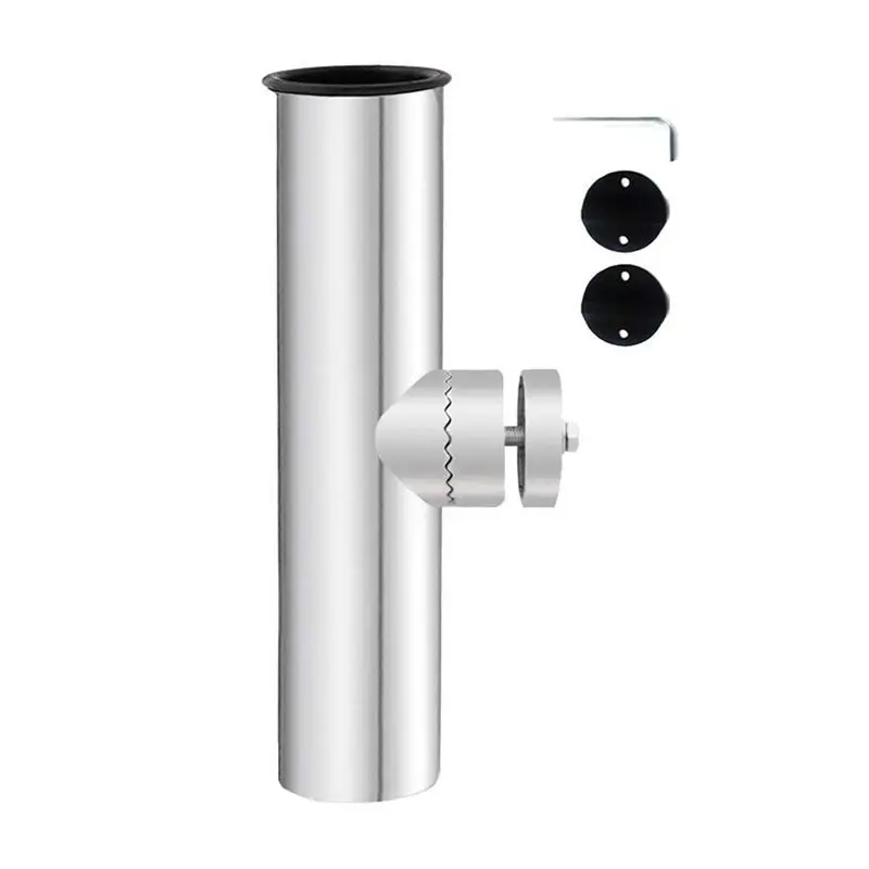 2 pcs Boat Stainless Steel Rod Holder Adjustable Boat Rod Holder Boat Rod Stand Fits rails, 19mm-25mm