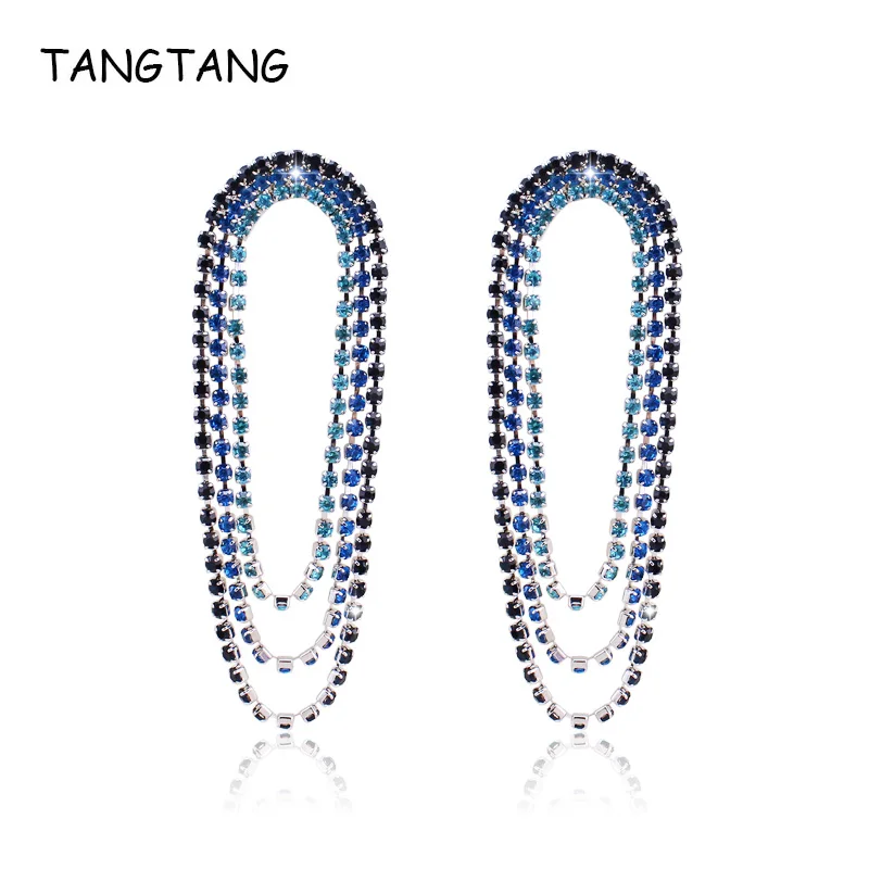 Модные женские серьги TANGTANG, длинные серьги-кисточки для женщин, современные женские серьги с цирконами, модные синие серьги
Модные женские серьги TANGTANG, длинные серьги-кисточки для женщин, современные женские серьги с цирконами, модные синие серьги