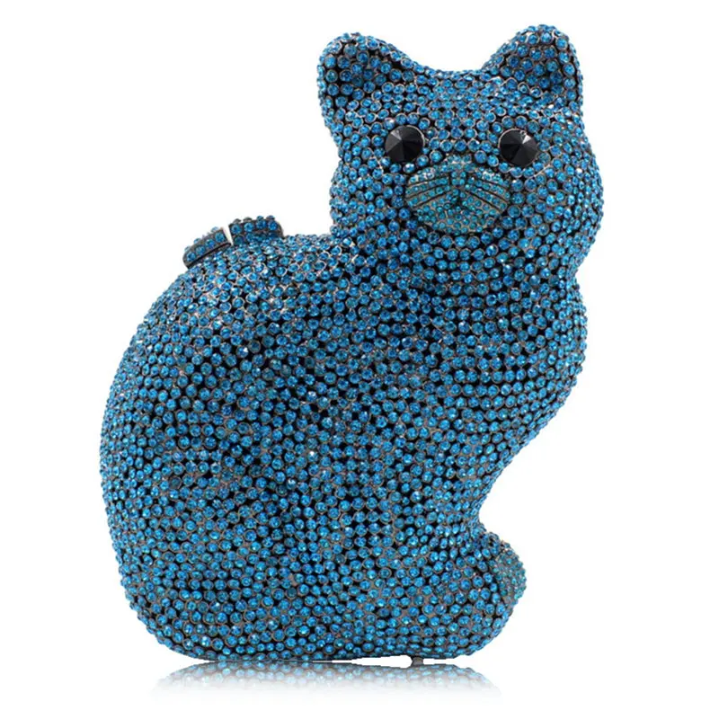 XIYUAN BRAND Multicolored Diamond Cat Shape Clutch Purse Silver Metal Evening Bags Clutches Women Party Handbags Mini Lady Bags
XIYUAN BRAND Multicolored Diamond Cat Shape Clutch Purse Silver Metal Evening Bags Clutches Women Party Handbags Mini Lady Bags