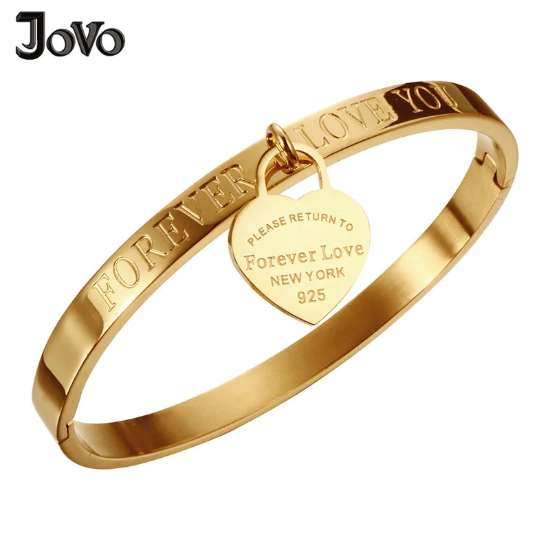Forever Love Heart Bracelets Stainless Steel Gold Color Fashion Bangle for Women Wedding Jewelry Gift
Forever Love Heart Bracelets Stainless Steel Gold Color Fashion Bangle for Women Wedding Jewelry Gift