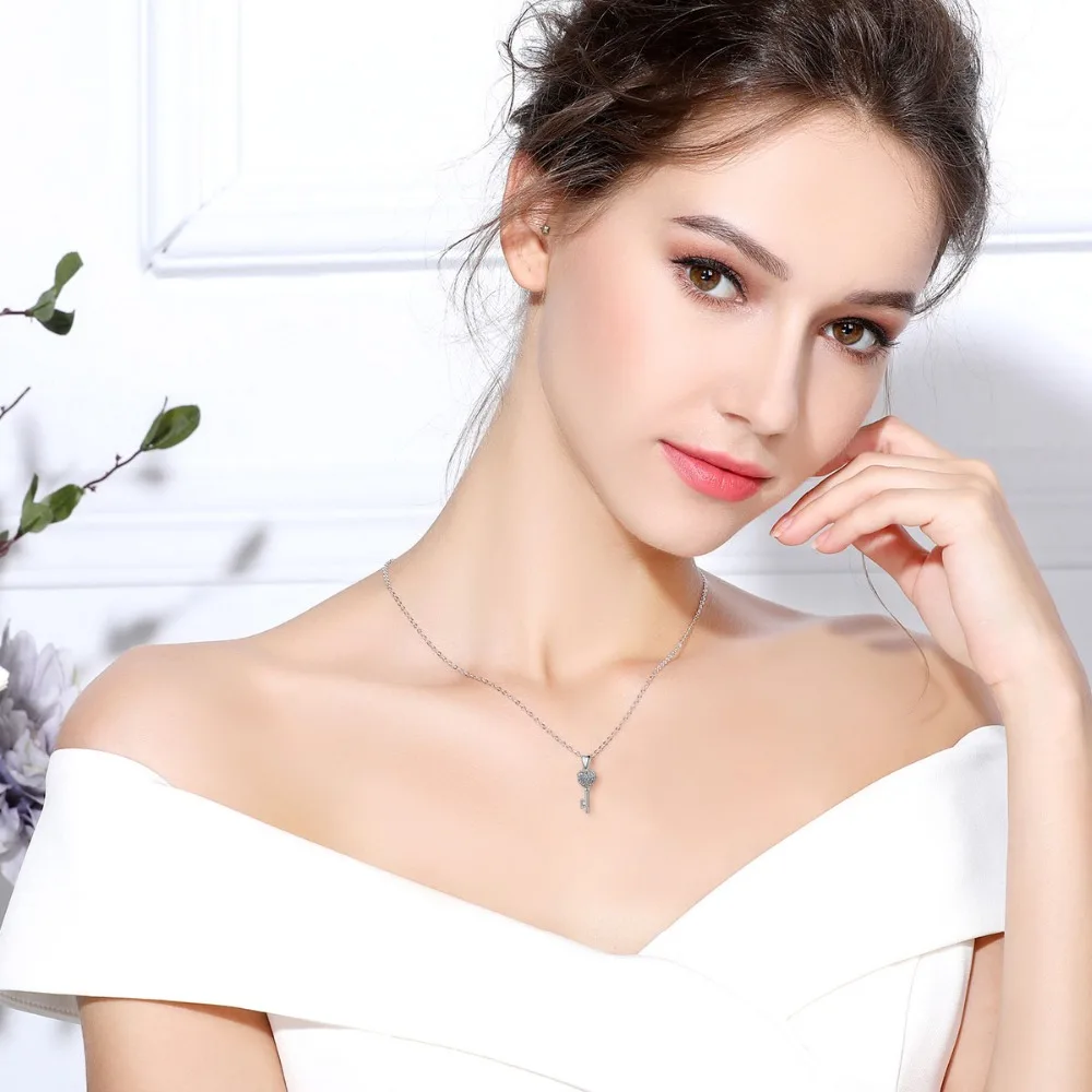 Eudora Genuine 925 Sterling Silver Key Pendant Necklaces Fashion Jewelry for Women Girls Trendy Party Jewelry Accessories CYD400
Eudora Genuine 925 Sterling Silver Key Pendant Necklaces Fashion Jewelry for Women Girls Trendy Party Jewelry Accessories CYD400