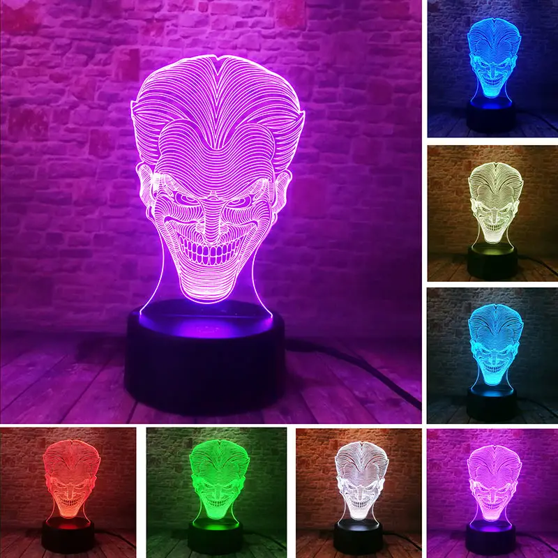 The Joker Figure 3D Illusion LED Lamp Colourful Flashing NightLight Glow Night Model Toys
The Joker Figure 3D Illusion LED Lamp Colourful Flashing NightLight Glow Night Model Toys