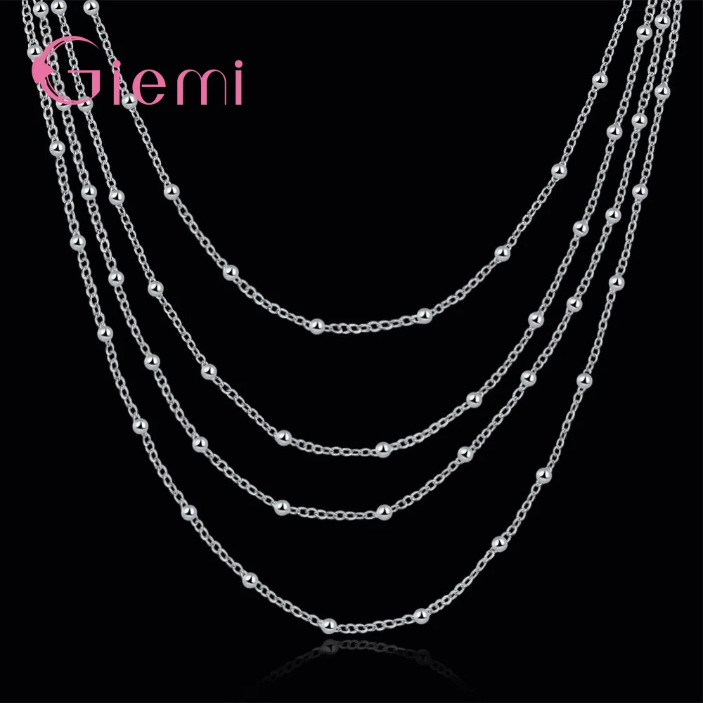 Genuine 925 Sterling Silver Women's Vintage Simple Design Four Layers Long Chain Necklace For Women Bridesmaid Jewelry Present
Genuine 925 Sterling Silver Women's Vintage Simple Design Four Layers Long Chain Necklace For Women Bridesmaid Jewelry Present