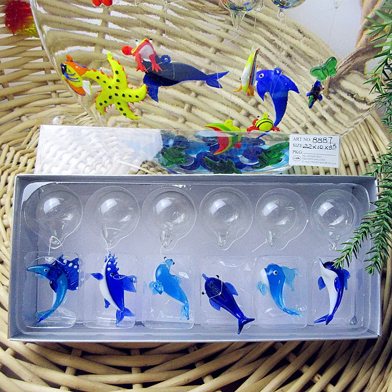 Custom made Floating glass fish Aquarium Decoration Hanging Sea World Whale, Shark, Dolphin, Dolphin and Lion charms Figurines
Custom made Floating glass fish Aquarium Decoration Hanging Sea World Whale, Shark, Dolphin, Dolphin and Lion charms Figurines