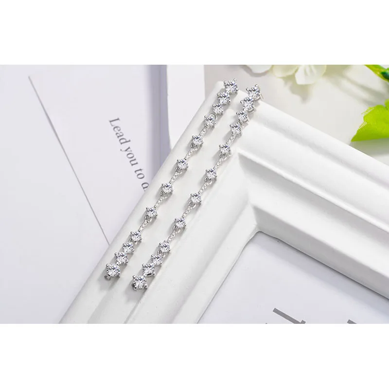 Simple Elegant Long Tassel Earring For Women With Austrian Crystal Silver Wedding Dangle Earrings For Brides
Simple Elegant Long Tassel Earring For Women With Austrian Crystal Silver Wedding Dangle Earrings For Brides