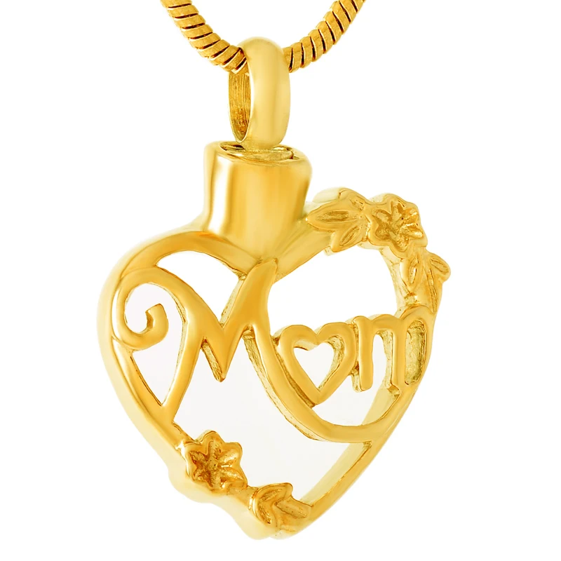 IJD9465 Hollow Design Stainless Steel Mom In My Heart locket necklace for ashes Keepsake Memorial Urn Jewelry Holder For Women
IJD9465 Hollow Design Stainless Steel Mom In My Heart locket necklace for ashes Keepsake Memorial Urn Jewelry Holder For Women