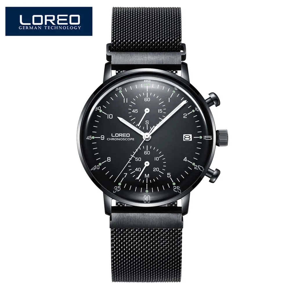 LOREO Sapphire Men's Quartz Watches 2019 Waterproof Casual Luminous Wrist Watch Man Black Steel Strap erkek kol saati
LOREO Sapphire Men's Quartz Watches 2019 Waterproof Casual Luminous Wrist Watch Man Black Steel Strap erkek kol saati