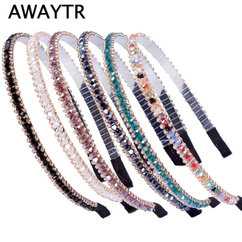 AWAYTR 1 PC New Women Lady Crystal Metal Hair band Girls Bling Beads Black Navy Headband Hair Jewelry HairBand Accessories
AWAYTR 1 PC New Women Lady Crystal Metal Hair band Girls Bling Beads Black Navy Headband Hair Jewelry HairBand Accessories