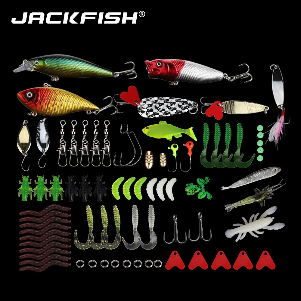 Набор рыболовных приманок JACKFISH, смешанные крючки с ложкой-Поппером, 76 шт., набор рыболовных приманок с коробкой, искусственная приманка, рыболовные снасти
Набор рыболовных приманок JACKFISH, смешанные крючки с ложкой-Поппером, 76 шт., набор рыболовных приманок с коробкой, искусственная приманка, рыболовные снасти