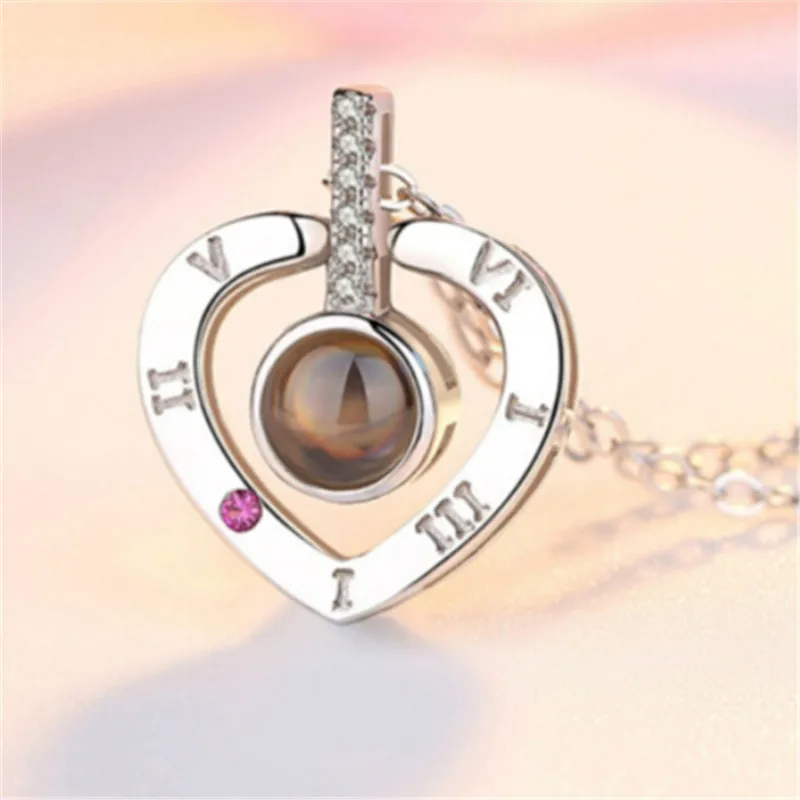 Romantic Love Memory Wedding Necklace Rose Gold 100 languages I love you Projection Pendant Necklace
Romantic Love Memory Wedding Necklace Rose Gold 100 languages I love you Projection Pendant Necklace