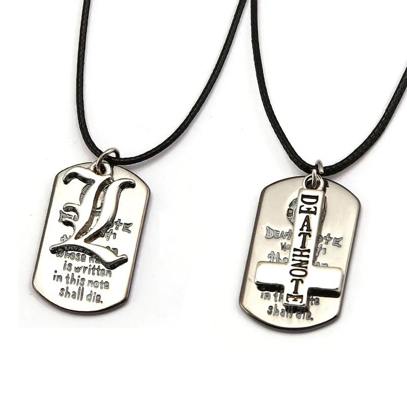 12pcs Hot Anime Death Note Pendant 2017 New Fashion Double L Logo Dog Tag Necklace Cosplay Choker Trinket Fans Men Women Gift
12pcs Hot Anime Death Note Pendant 2017 New Fashion Double L Logo Dog Tag Necklace Cosplay Choker Trinket Fans Men Women Gift